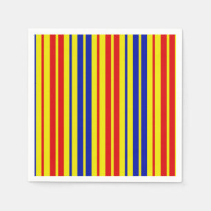 Rood Blauw Geel Strepen Patroon Ontwerp Servet
