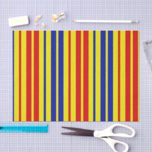 Rood Blauw Geel Strepen Patroon Ontwerp  Tissuepapier