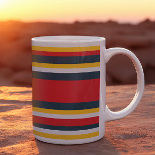Rood Blauw Geel Uniform Strepen Koffiemok