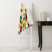 Rood Blauw Geel Wit Abstract Patroon Sherpa Deken (In situ)