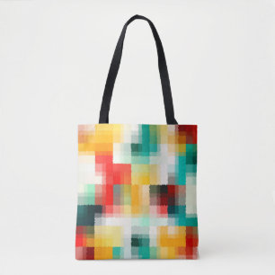 Rood Blauw Geel Wit Abstract Patroon Tote Bag