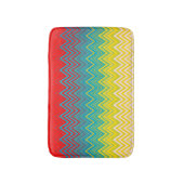 Rood Blauw Geel Wit Zigzag Badmat (Voorkant Verticaal)