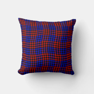 Rood Blauw Geruit Geruit Naadloos Patroon Kussen