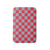 Rood blauw geruit gingham patroon badmat (Voorkant Verticaal)