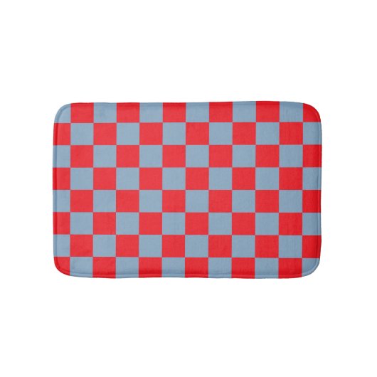 Rood blauw geruit gingham patroon badmat (Voorkant)