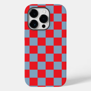 Rood blauw geruit gingham patroon Case-Mate iPhone 14 pro hoesje