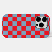 Rood blauw geruit gingham patroon Case-Mate iPhone case (Achterkant (horizontaal))
