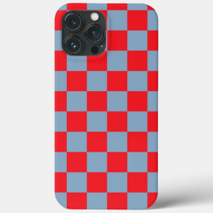 Rood blauw geruit gingham patroon iPhone 13 pro max hoesje