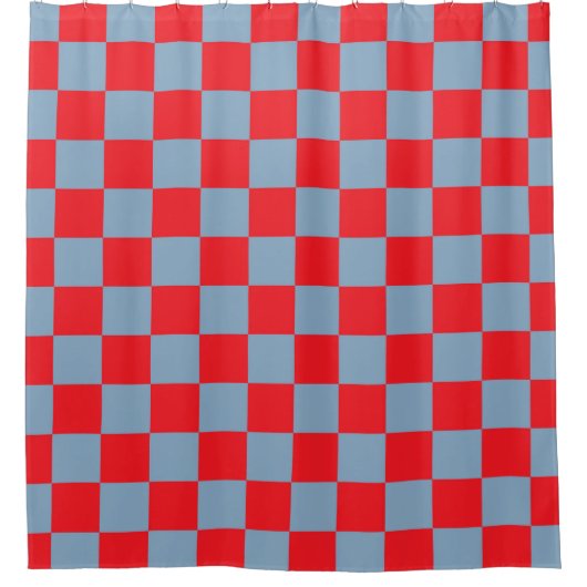 Rood blauw geruit gingham patroon douchegordijn (Voorkant)