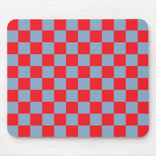 Rood blauw geruit gingham patroon muismat (Voorkant)