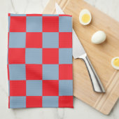 Rood blauw geruit gingham patroon theedoek (Quarter Fold)