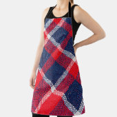 Rood-blauw geruite wollen textuur. schort (Insitu)