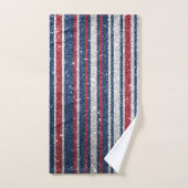 Rood blauw glitter stripes rendy decor bad handdoek (Handdoek)