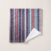 Rood blauw glitter stripes rendy decor bad handdoek (Wasdoekje)