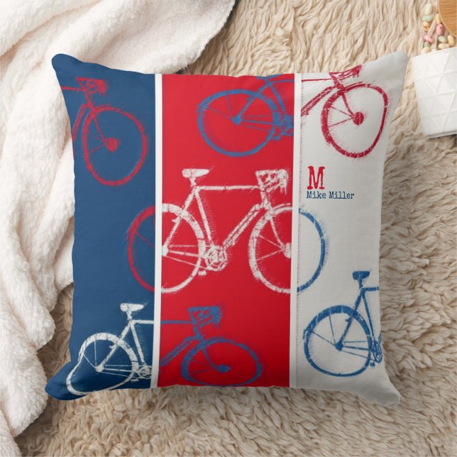 Rood & Blauw, grafisch & cool Fietsen Kussen (Deken)
