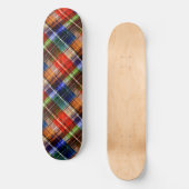 Rood Blauw Groen Geel Geruit Schots Design Skateboard (Voorkant)
