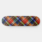 Rood Blauw Groen Geel Geruit Schots Design Skateboard (Horizontaal)