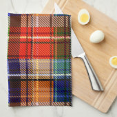 Rood Blauw Groen Geel Geruit Schots Design Theedoek (Quarter Fold)