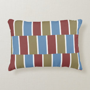 Rood Blauw Groen Wit Strepen Accent Kussen
