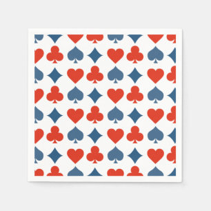 Rood Blauw Harten Ruiten Klaveren Schoppen Kaart P Servet