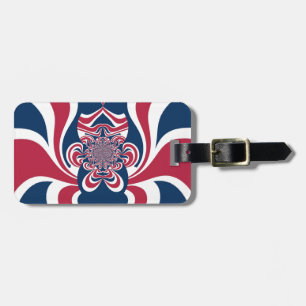 Rood Blauw Kaleidoscoop Art Print Bagagelabel