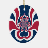 Rood Blauw Kaleidoscoop Art Print Keramisch Ornament (Rechts)