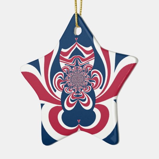 Rood Blauw Kaleidoscoop Art Print Keramisch Ornament (Links)