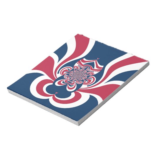 Rood Blauw Kaleidoscoop Art Print Notitieblok (Gedraaid)