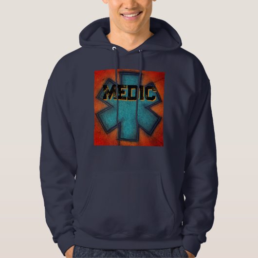 Rood/Blauw Mannen Hoodie (Voorkant)