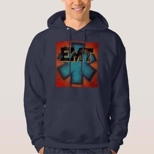 Rood/Blauw Mannen Hoodie (Voorkant)