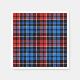 Rood Blauw Op Zwart Geruit Tartan Design  Servet
