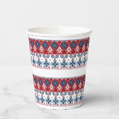 Rood blauw ornament papier beker (Links)