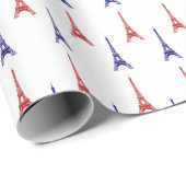 Rood Blauw Paris Gift Wrap papier Frankrijk (Rol Hoek)