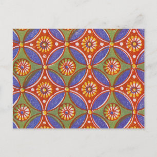 Rood Blauw Rustieke Kleurrijke Cirkel Egypte Art P Briefkaart