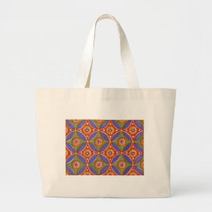 Rood Blauw Rustieke Kleurrijke Cirkel Egypte Art P Grote Tote Bag