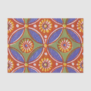 Rood Blauw Rustieke Kleurrijke Cirkel Egypte Art P Tissuepapier