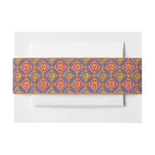Rood Blauw Rustieke Kleurrijke Cirkel Egypte Art P Uitnodigingen Wikkel