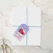 Rood, blauw sneeuwkap kerstcadeaulabel cadeaulabel (Met Touw)