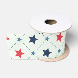 Rood Blauw Ster Kruis Puntlijn Geometrisch Patroon Lint