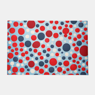 Rood Blauw Stippenpatroon Deurmat