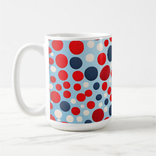 Rood Blauw Stippenpatroon Koffiemok