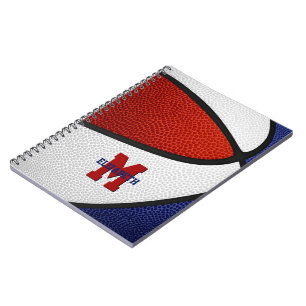 rood blauw team kleuren jongens basketbal notitieboek