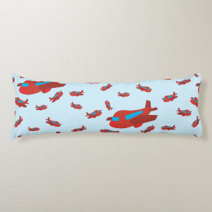Rood & Blauw Vliegtuig Patroon Lichaamskussen