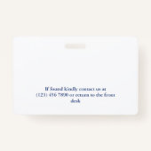 Rood Blauw Voeg uw Logo-medewerker-ID toe Badge (Achterkant)