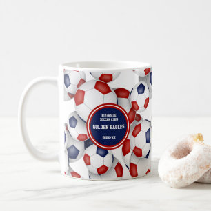 Rood blauw voetbalteam kleuren cadeau voor coach k koffiemok