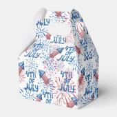 Rood Blauw Vuurwerkvuurkraker 4th van Juli Bedankdoosjes (Achterkant)