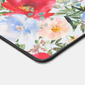 Rood Blauw Waterverf Bloemen Spiraal Bureaumat (Hoek)