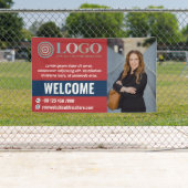 Rood Blauw Welkom Small Business Foto Logo Promo Spandoek (Insitu)