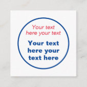 Rood Blauw Wit Jouw tekst Hier Vervang Slogan Informatiekaartje (Voorkant)