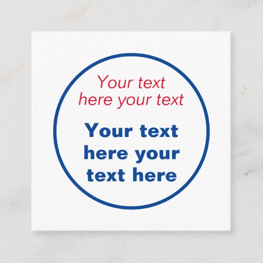Rood Blauw Wit Jouw tekst Hier Vervang Slogan Informatiekaartje (Voorkant)
